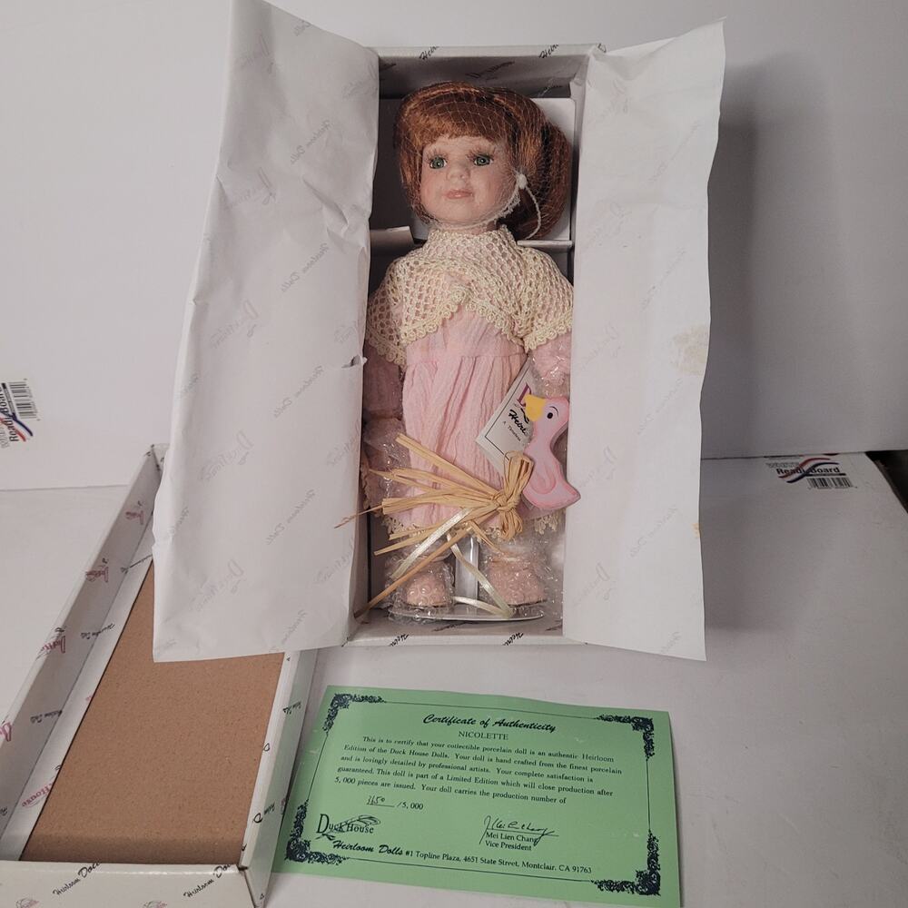 Charming Duckhouse Nicolette Porcelain Doll - 12" Tall, NIB